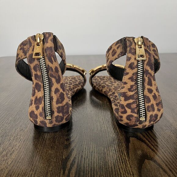 NW Good American Leopard Sandals with Gold Chain New - Just Not In Box. - Picture 4 of 7